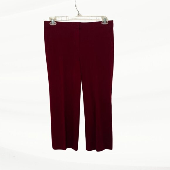 J. Crew Burgundy Wine Stretch Cropped Pants, Size 6 - Picture 2 of 13